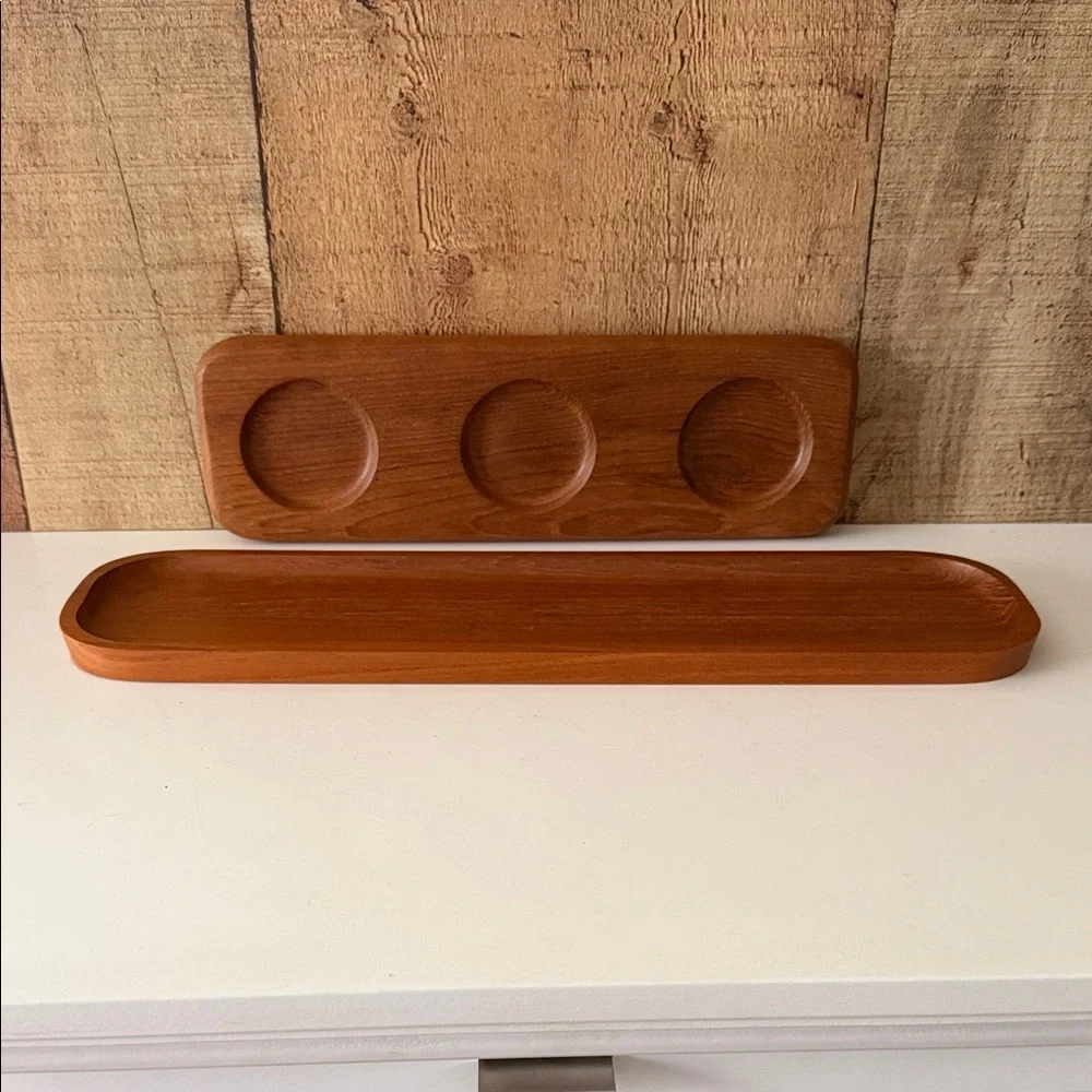 Teak Wooden Trays Set of 2